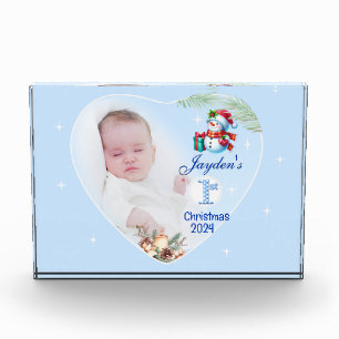 1. Weihnachts Personalisiert Baby Boy's Fotoblock