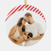 1. Weihnachts-Red Candy Familie Custom Foto Keramik Ornament (Vorne)