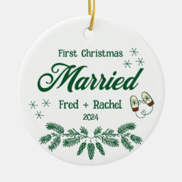 1. Weihnachts Verheiratete Custom Newlyweds Keepak Keramik Ornament