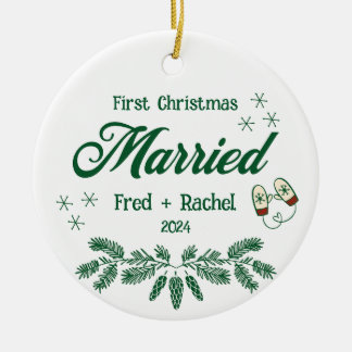 1. Weihnachts Verheiratete Custom Newlyweds Keepak Keramik Ornament