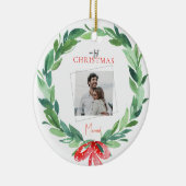 1. Weihnachts Verheiratetes Paar Foto Keramik Ornament (Rechts)