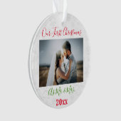 1. Weihnachts Verheiratetes Paar Foto Ornament (Vorderseite)