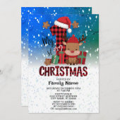 1. Weihnachts-Weihnachtsmannmütze Weißschneejunge Einladung (Vorne/Hinten)