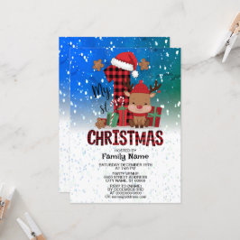 1. Weihnachts-Weihnachtsmannmütze Weißschneejunge  Einladung