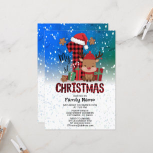 1. Weihnachts-Weihnachtsmannmütze Weißschneejunge  Einladung