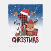 1. Weihnachts-Weihnachtsmannmütze Weißschneejunge  Fleecedecke (Vorderseite)