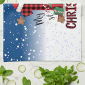 1. Weihnachts-Weihnachtsmannmütze Weißschneejunge  Geschirrtuch (Gefaltet)