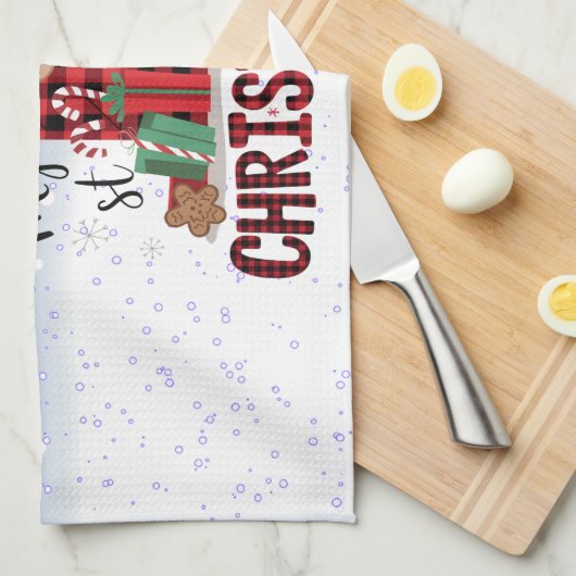 1. Weihnachts-Weihnachtsmannmütze Weißschneejunge Geschirrtuch (Viertel Falte)