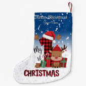 1. Weihnachts-Weihnachtsmannmütze Weißschneejunge  Kleiner Weihnachtsstrumpf (Rückseite)