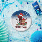 1. Weihnachts-Weihnachtsmannmütze Weißschneejunge  Pappteller (Party)