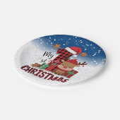 1. Weihnachts-Weihnachtsmannmütze Weißschneejunge  Pappteller (Schrägansicht)