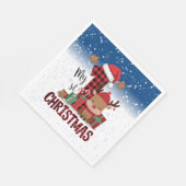 1. Weihnachts-Weihnachtsmannmütze Weißschneejunge Serviette (Ecke)