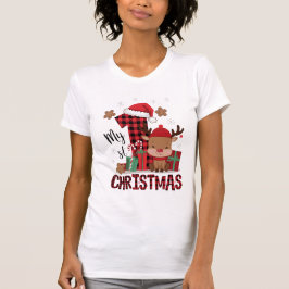 1. Weihnachts-Weihnachtsmannmütze Weißschneejunge  T-Shirt
