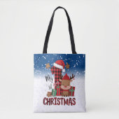 1. Weihnachts-Weihnachtsmannmütze Weißschneejunge Tasche (Vorderseite)