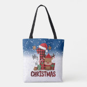 1. Weihnachts-Weihnachtsmannmütze Weißschneejunge Tasche (Rückseite)