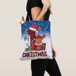 1. Weihnachts-Weihnachtsmannmütze Weißschneejunge Tasche