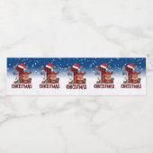 1. Weihnachts-Weihnachtsmannmütze Weißschneejunge Wasserflaschenetikett (Einzelnes Label)