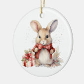 1. Weihnachts Whimsical Niedlich Bunny individuell Keramik Ornament (Links)
