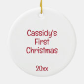 1. Weihnachts Whimsical Niedlich Bunny individuell Keramik Ornament (Hinten)