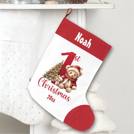 1. Weihnachtsbärenjunge Roter Name Großer Weihnachtsstrumpf