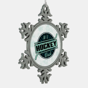1. Weihnachtsbaumdekoration im Hockey-Vater Schneeflocken Zinn-Ornament