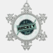1. Weihnachtsbaumdekoration im Hockey-Vater Schneeflocken Zinn-Ornament (Vorderseite)