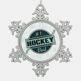 1. Weihnachtsbaumdekoration im Hockey-Vater Schneeflocken Zinn-Ornament