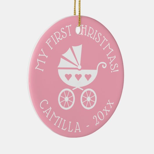 1. Weihnachtsbaumschmuck mit Kutsche Keramikornament (Rechts)