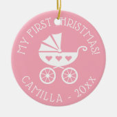 1. Weihnachtsbaumschmuck mit Kutsche Keramikornament (Vorne)