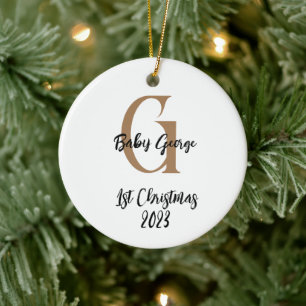 1. Weihnachtsbaumschmuck unisex Monogramm Keramik Ornament