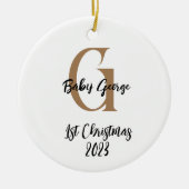1. Weihnachtsbaumschmuck unisex Monogramm Keramik Ornament (Vorne)