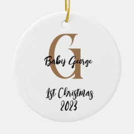 1. Weihnachtsbaumschmuck unisex Monogramm Keramik Ornament