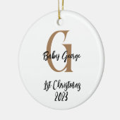 1. Weihnachtsbaumschmuck unisex Monogramm Keramik Ornament (Links)