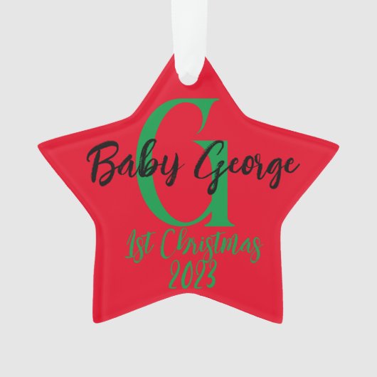 1. Weihnachtsbaumschmuck unisex Monogramm Ornament (Vorderseite)