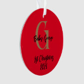 1. Weihnachtsbaumschmuck unisex Monogramm Ornament (Vorderseite)