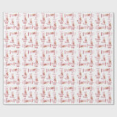 1. Weihnachtsbunny Name Baby Girl Pink Nummer 1 Geschenkpapier (Flach)