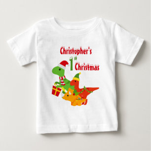 1. Weihnachtsdinosaur T-Rex Baby T - Shirt