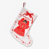 1. Weihnachtsethnischer Kleiner Weihnachtsstrumpf (Vorderansicht (hängend))