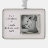 1. Weihnachtsfeier aus dem Nichte Name Foto Rahmen-Ornament Silber (Vorderseite)