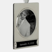 1. Weihnachtsfeier Hochzeit Sweetheart Foto Banner-Ornament Silber (Rechts)