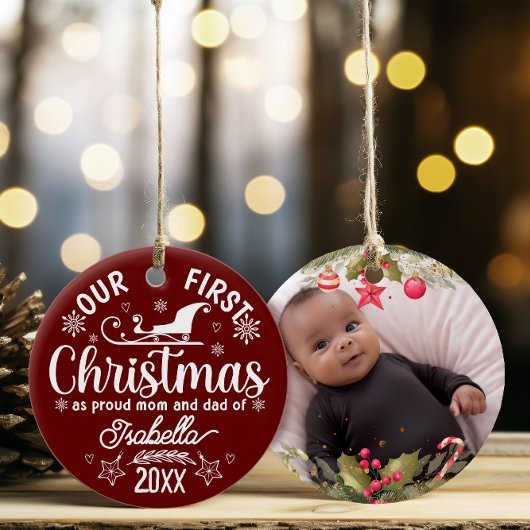 1. Weihnachtsfeier Keramik Ornament der Wohngestal
