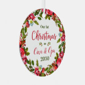 1. Weihnachtsfeier Oma Opa Foto Ornament Aus Metall (Vorderseite Rechts)