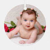 1. Weihnachtsfeier Oma Opa Foto Ornament Aus Metall (Rückseite)