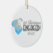 1. Weihnachtsfeier Verlobt Keramik Ornament (Rechts)