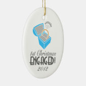 1. Weihnachtsfeier Verlobt Keramikornament (Rechts)