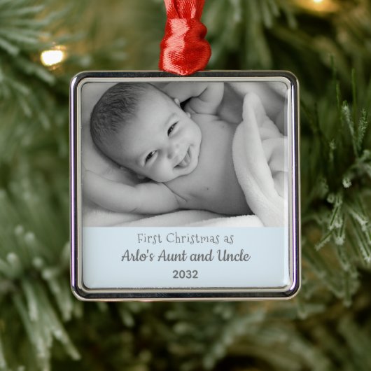 1. Weihnachtsfeiertag aus dem Foto von Nephew Squa Ornament Aus Metall (Baum)