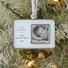 1. Weihnachtsfeiertag aus Nephew Name Foto Rahmen-Ornament Silber