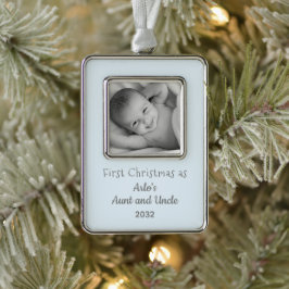 1. Weihnachtsfeiertag aus Nephew Name Foto Rahmen-Ornament Silber