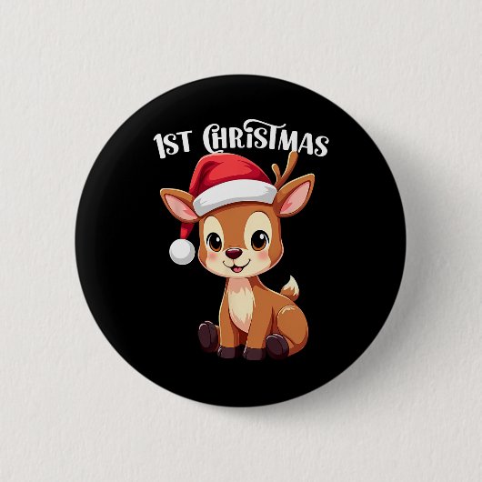 1. Weihnachtsfeiertag im Rentier Süße Tier Saison Button (Vorderseite)