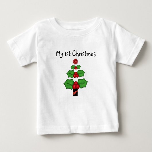 1. Weihnachtsfeiertag Säugling Weihnachtsschrein Baby T-shirt (Vorderseite)